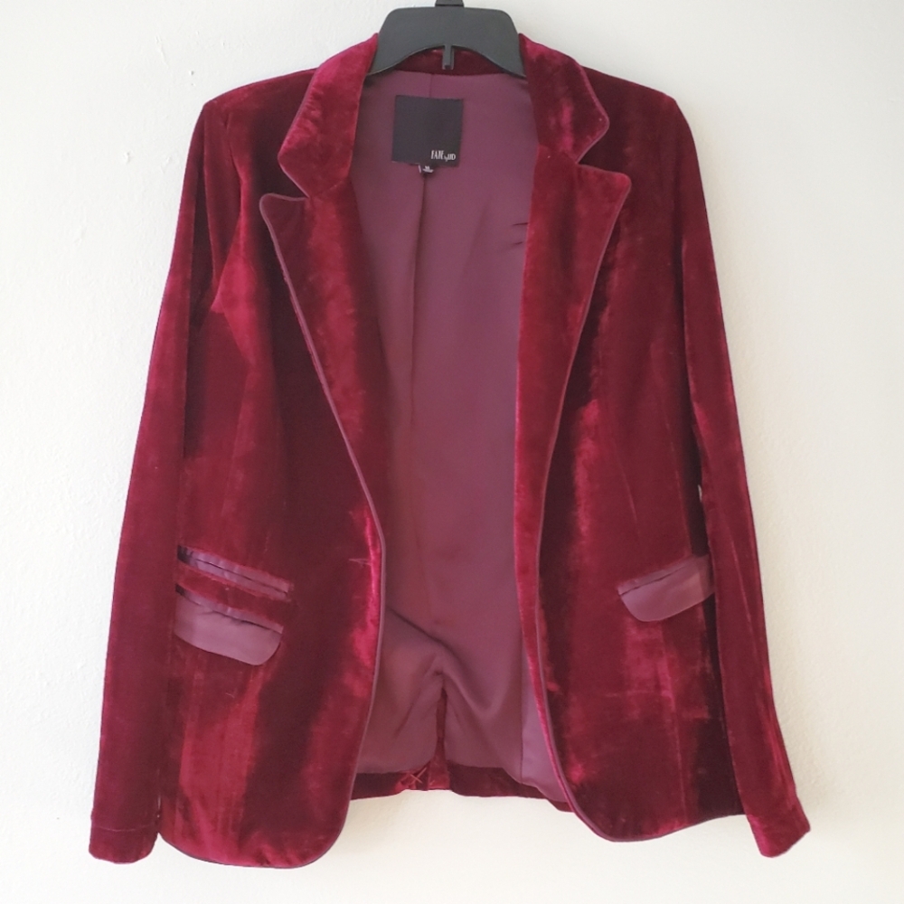 Burgundy Velvet Blazer